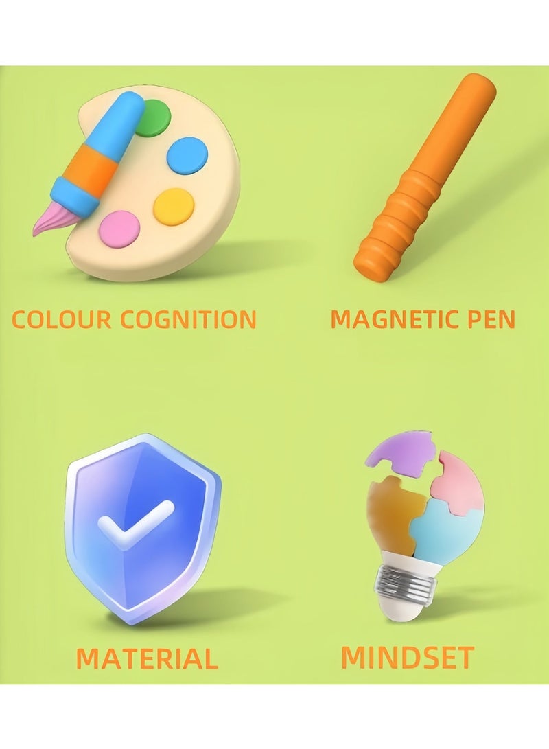 Magnetic Maze Toy,Magnetic Drawing Board, Magnetic Pen Control Maze Drawing Board, Children's Educational Toy,Magnetic Color and Number Maze, Matching Learning Counting Puzzle Board - Image 5